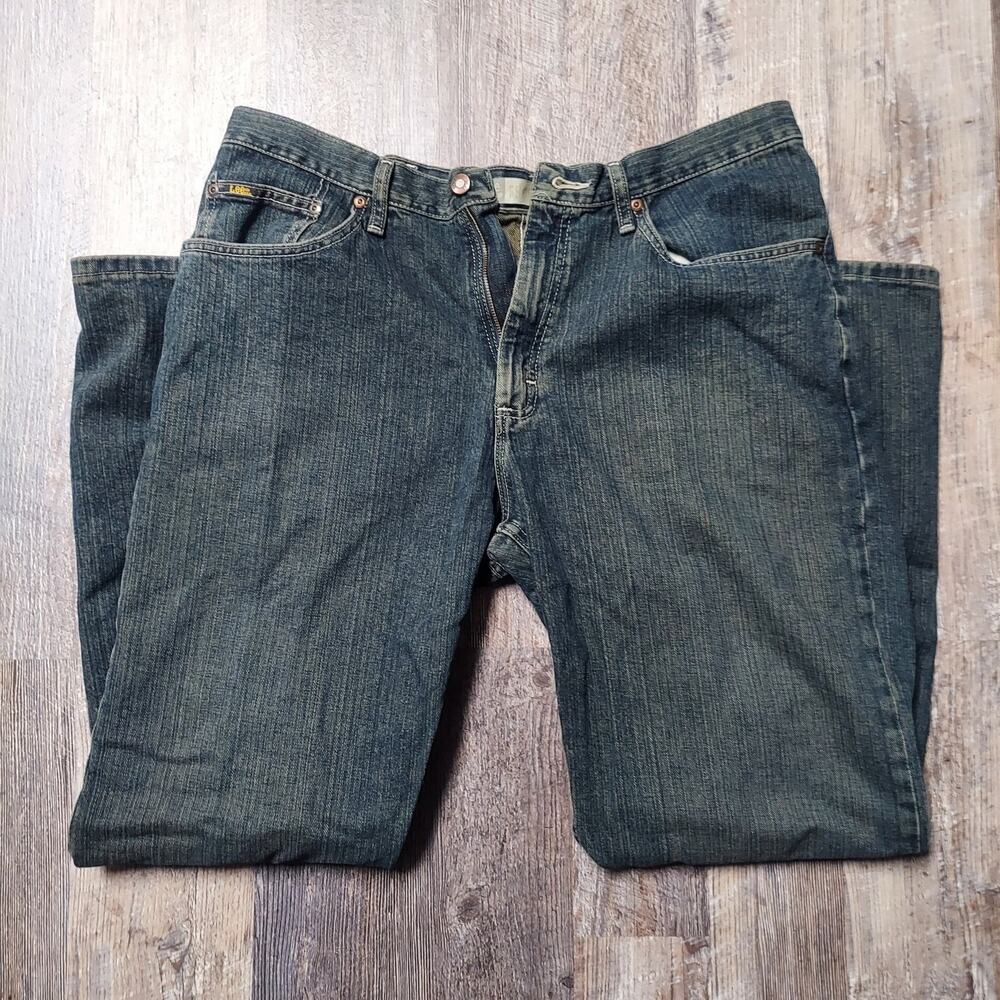 Lee Premium Relaxed Bootcut Men's 38x32 Dark Wash Blue Denim Jeans